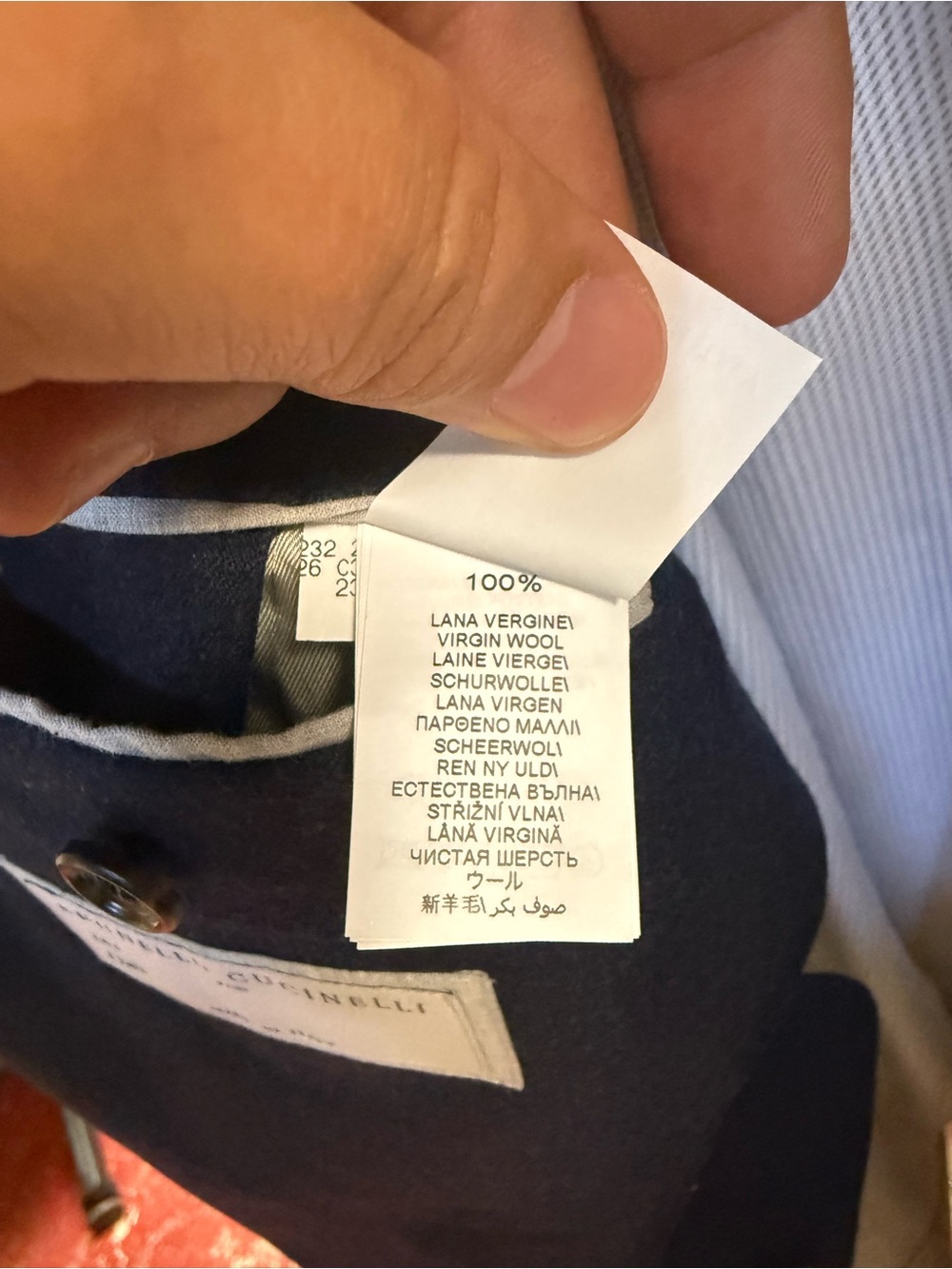 Brunello Cucinelli Navy Wool Two-Button Suit Jacket (54) w Pleated Pant (size52) - Picture 5 of 9
